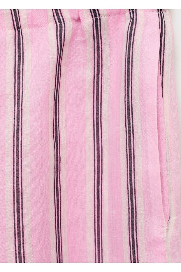 Çizgili rami pantolon - 5