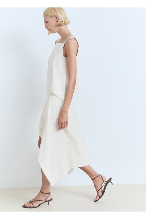 Çizgili asimetrik etek - 8