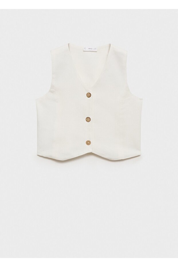 Düğmeli crop yelek - 2