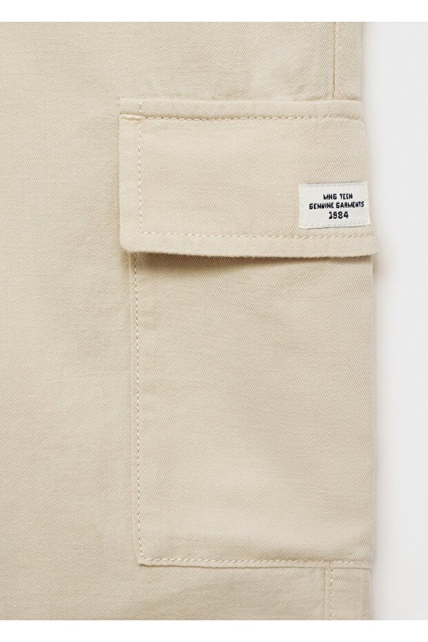 Keten kargo bermuda şort - 5