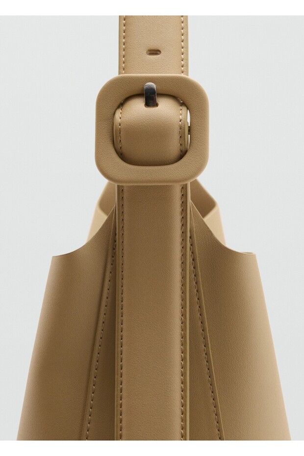 Deri görünümlü bucket çanta - 4