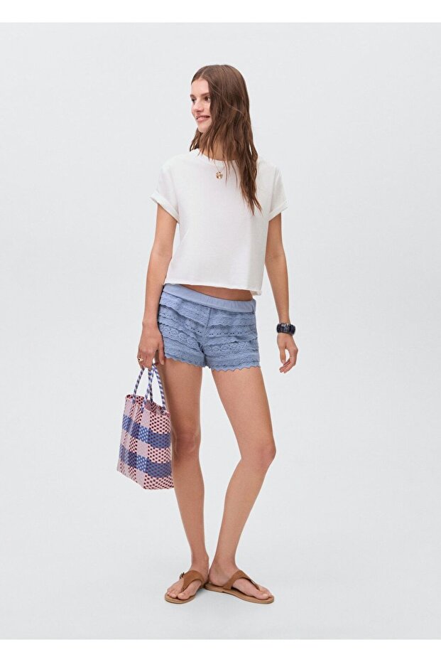 Kroşe volanlı şort - 2