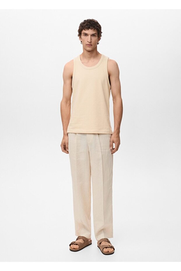 Askılı çizgili tişört - 2