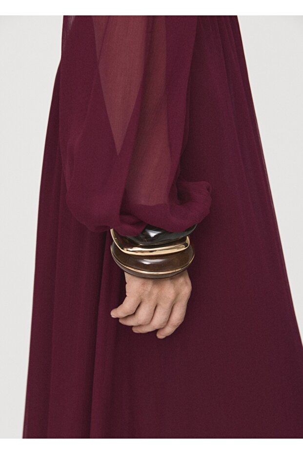 Volanlı straplez elbise - 8