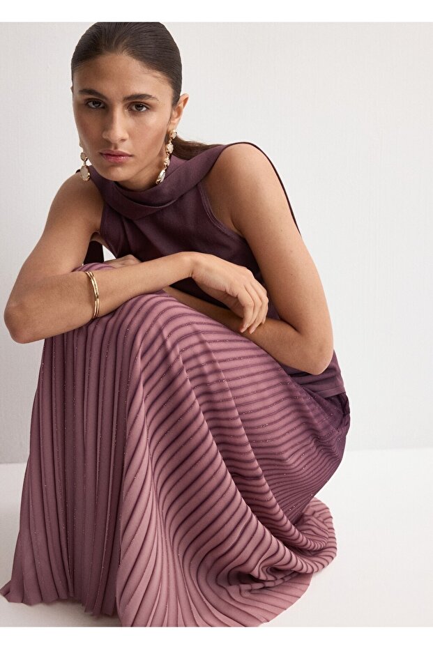 Pileli evaze etek - 7