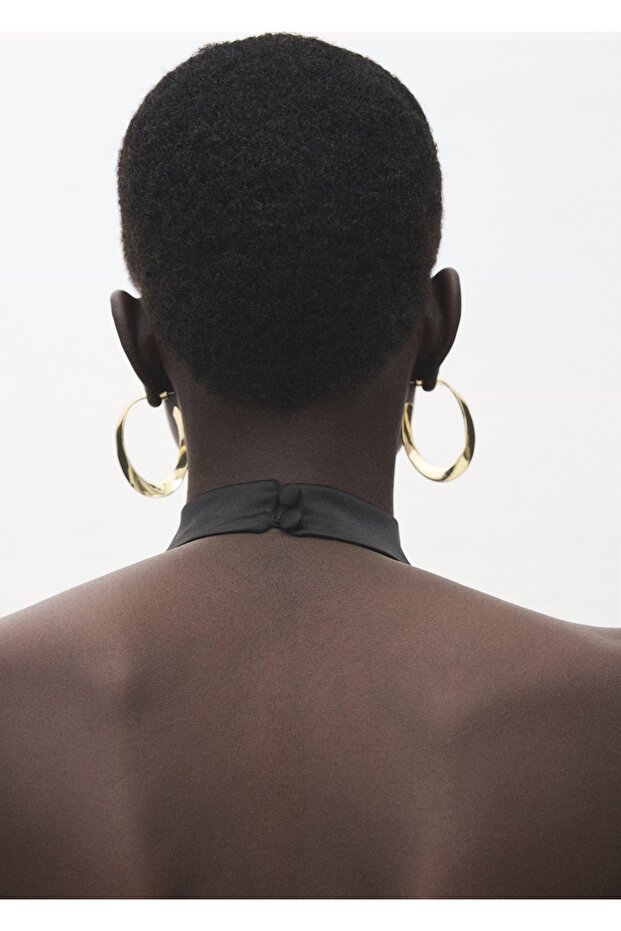 Drapeli yaka saten bluz - 8