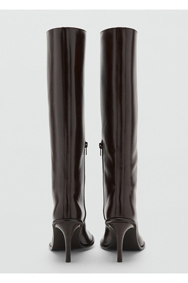 Yüksek topuklu deri bot - 4