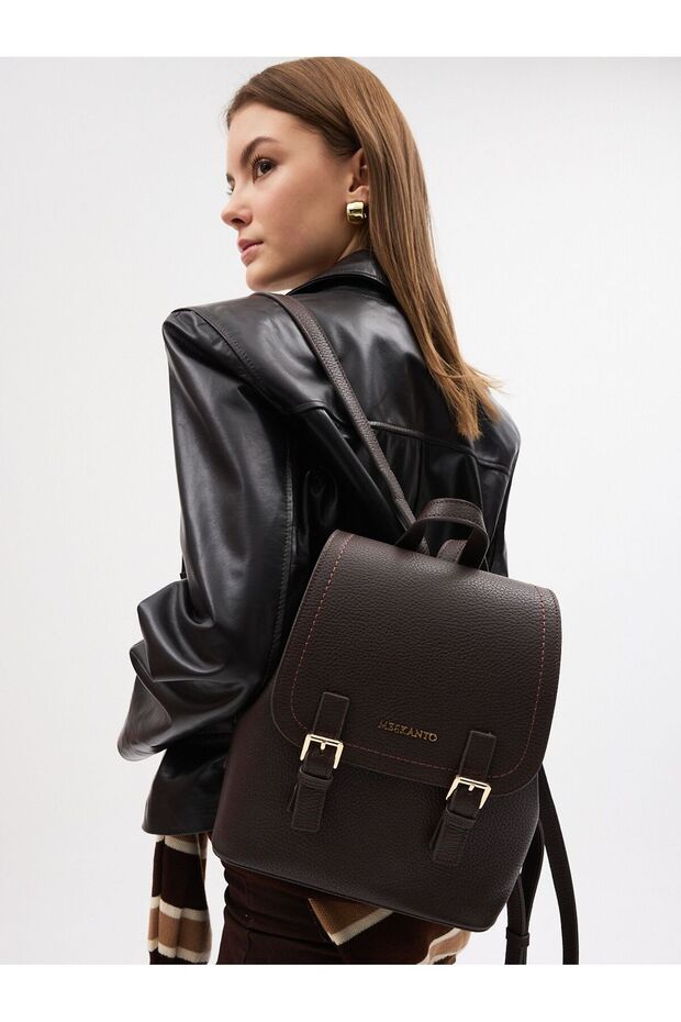 حقيبة ظهر سيرينا من الجلد الطبيعي - 1