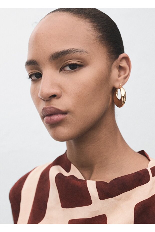 Drape yaka desenli elbise - 6