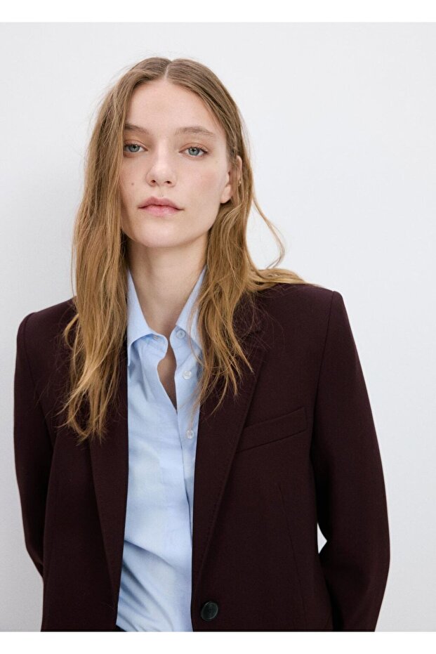 Düz kesim blazer ceket - 6