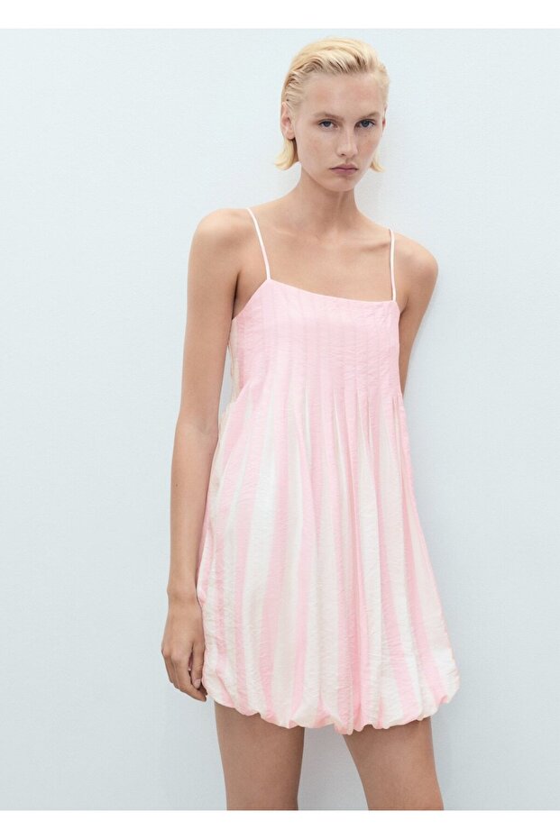 Desenli askılı bluz - 1