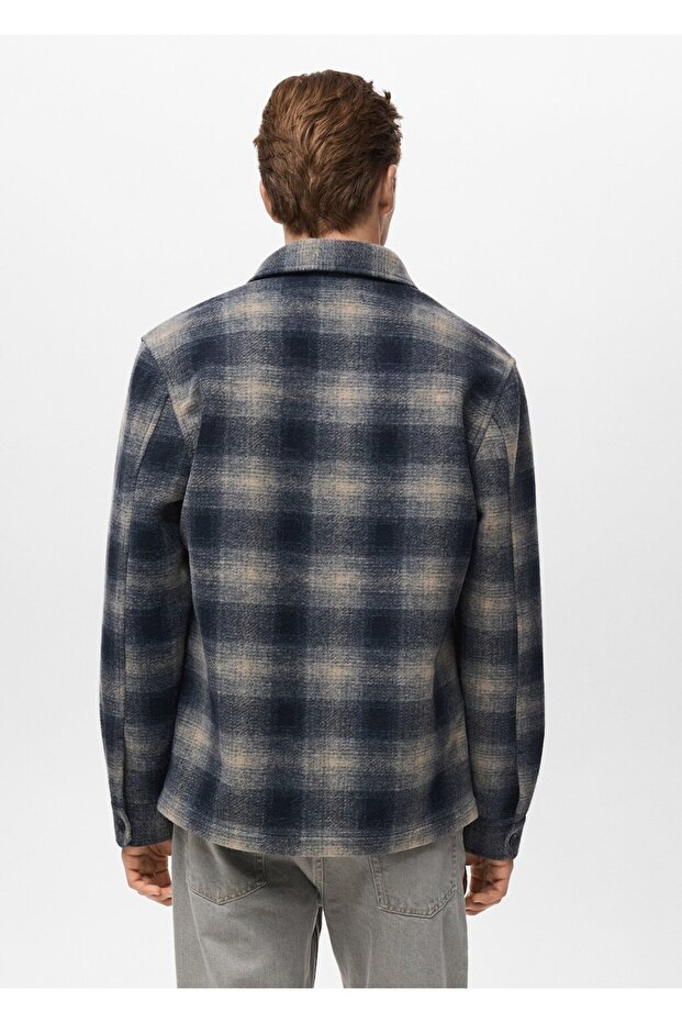 Cepli kareli gömlek ceket - 4