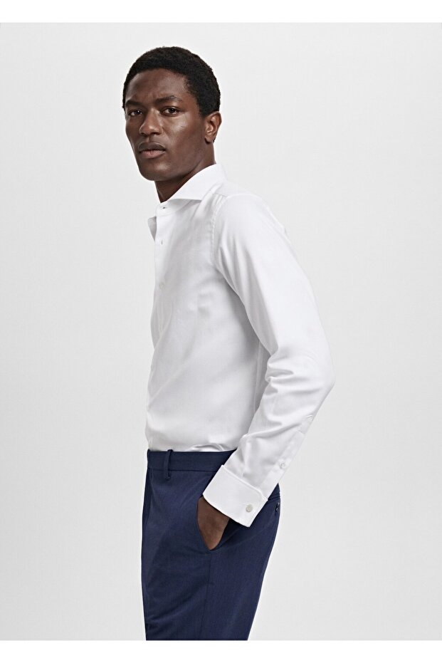 %100 pamuklu slim fit takım gömleği - 7