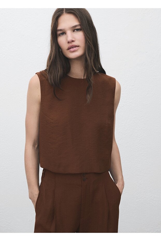 Düğmeli kısa bluz - 1