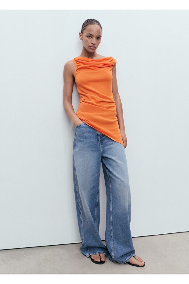 Drape detaylı triko üst - 2