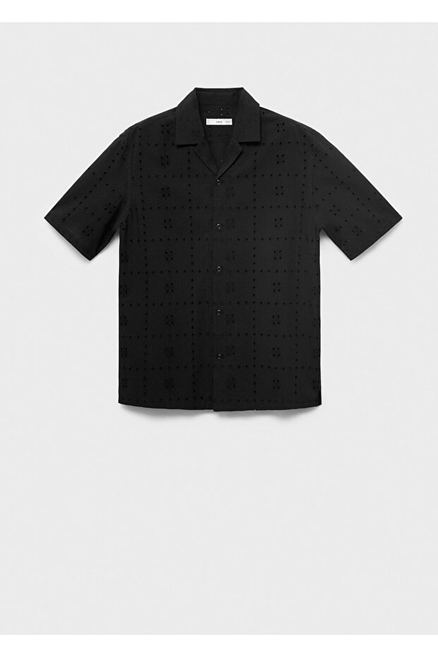 Delikli işlemeli gömlek - 3