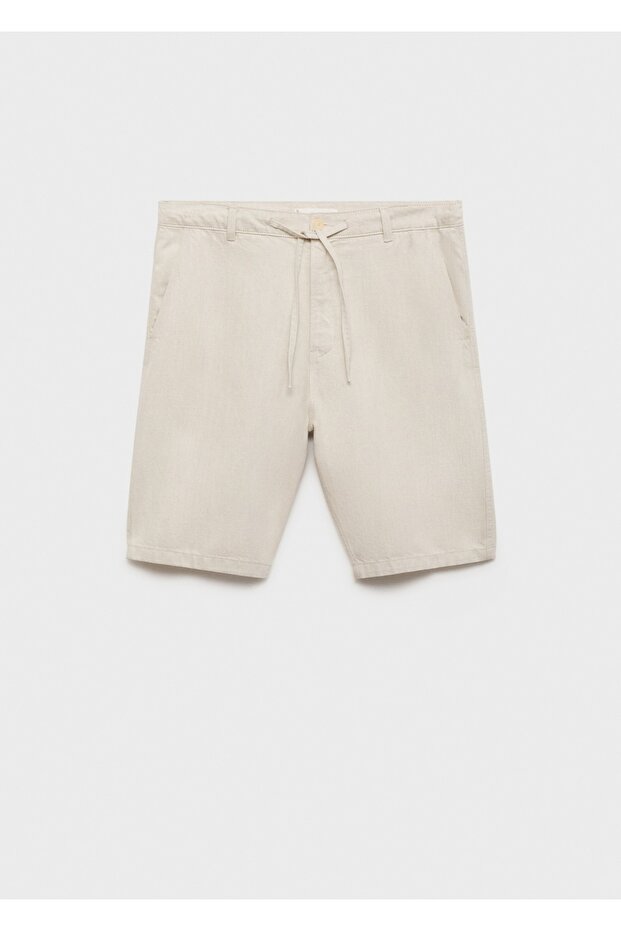 Keten bağlı şort - 3