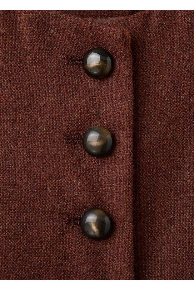 Yün karışımlı düğmeli yelek - 7