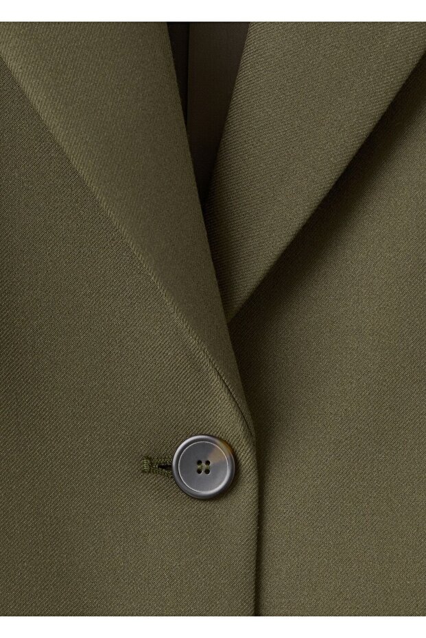 Çift düğmeli kumaş blazer ceket - 6