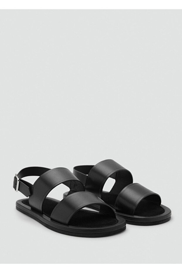 Bantlı deri sandalet - 1