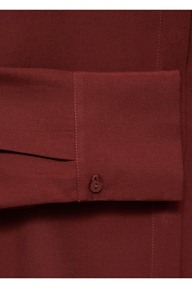 Gizli düğmeli lyocell gömlek - 5