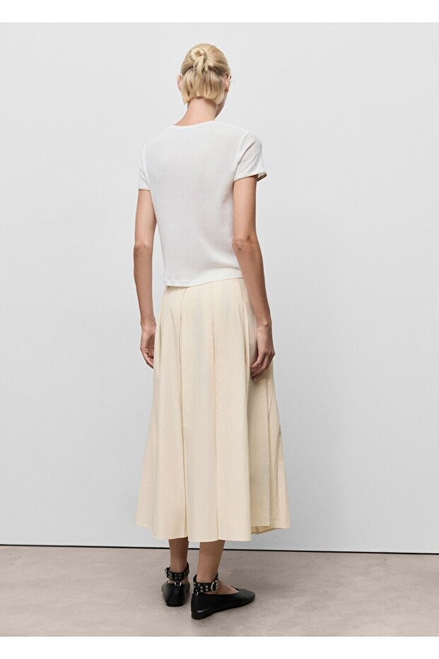 İri pileli midi etek - 4