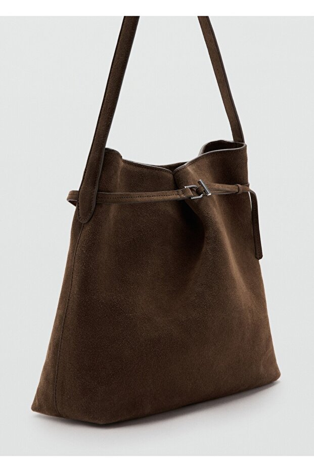 Süet bucket çanta - 1