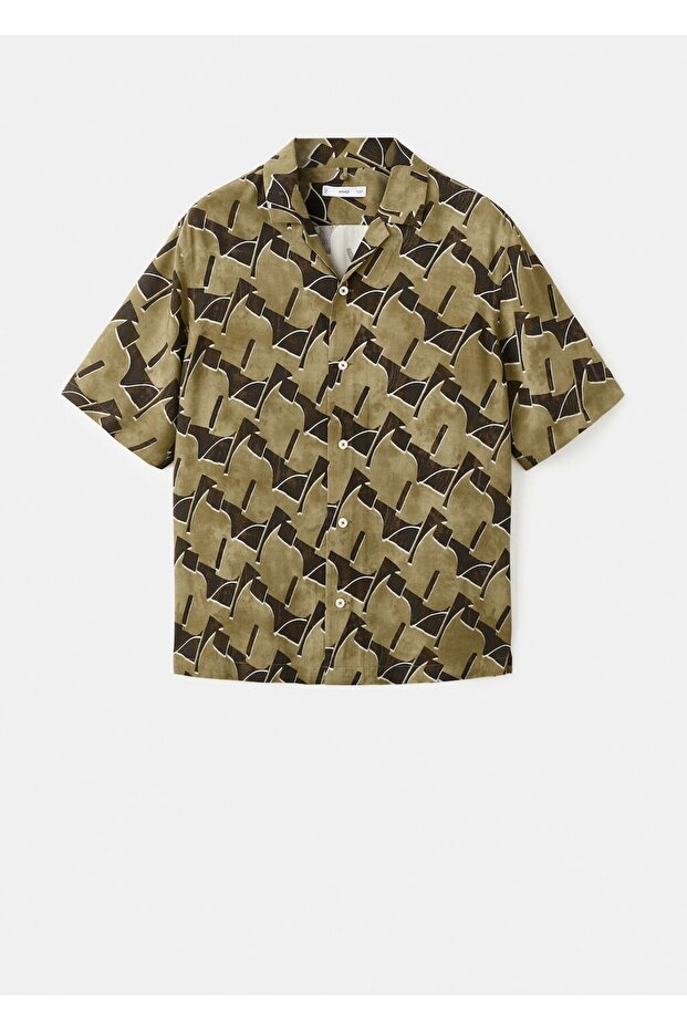 Dökümlü desenli gömlek - 3
