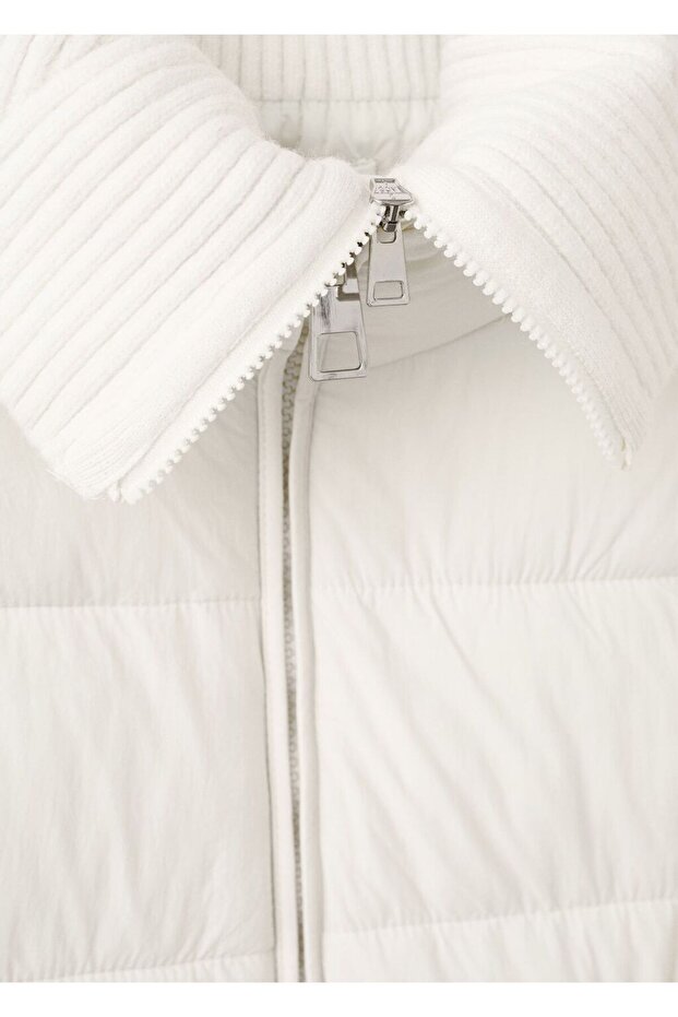 Dokuma kumaş kapitone anorak - 8