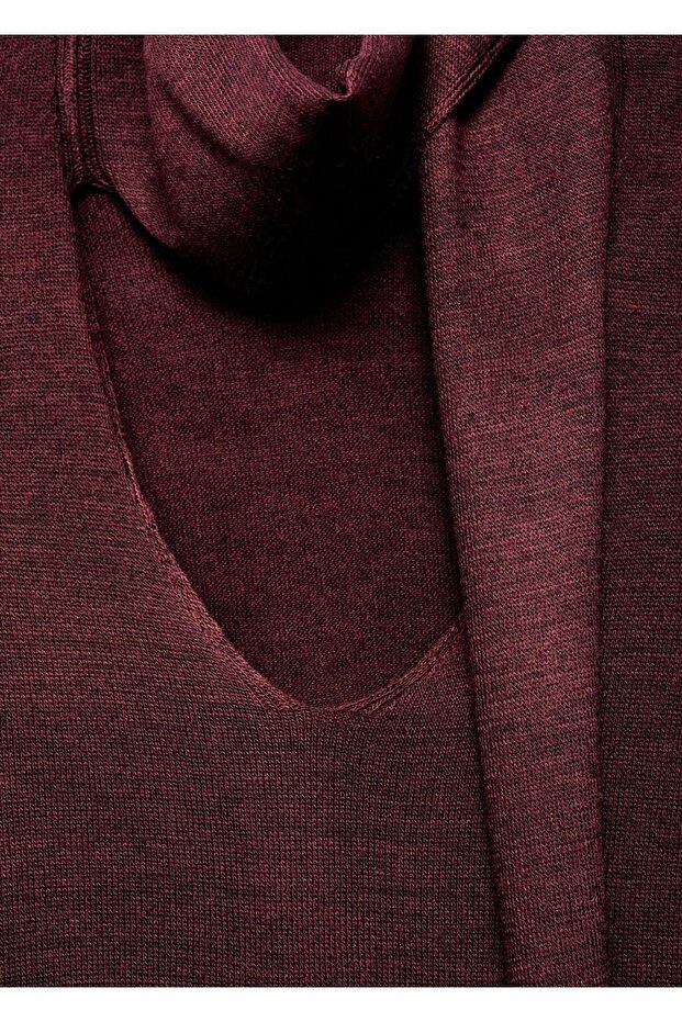 Fularlı V yaka kazak - 7