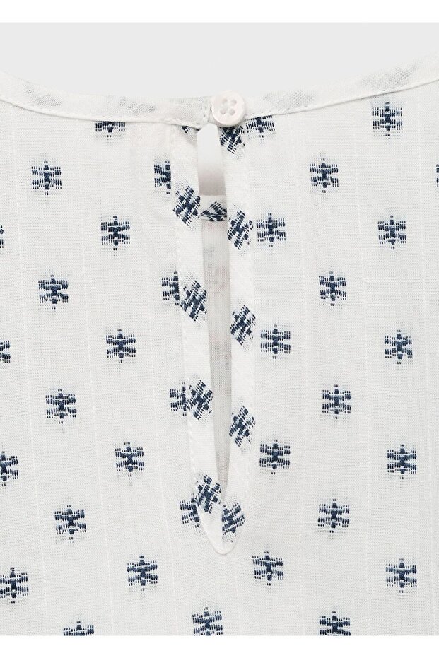 İşlemeli desenli bluz - 6