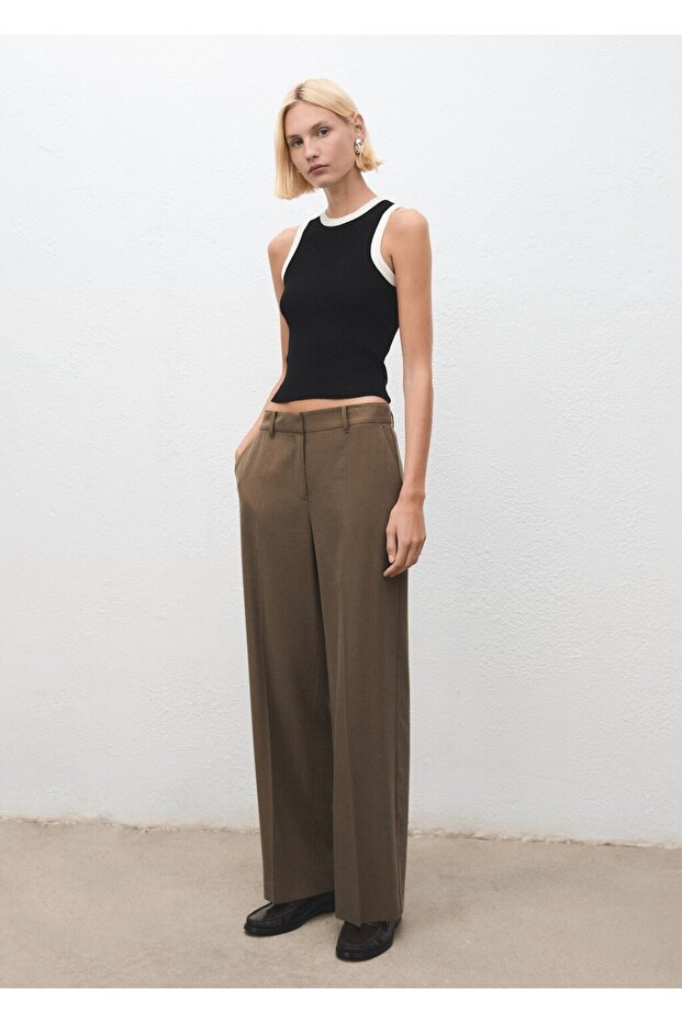 Kontrast şeritli triko bluz - 2