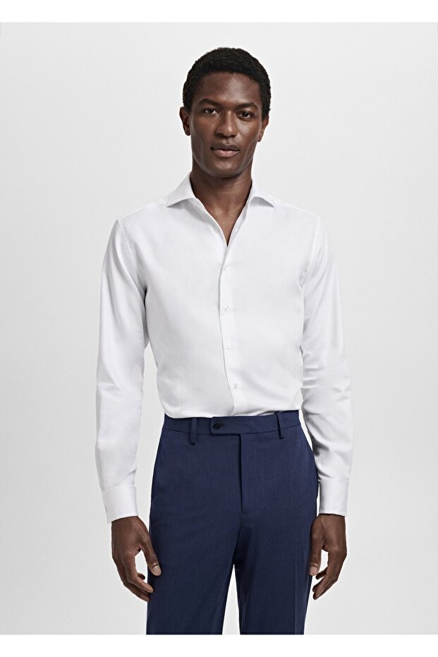 %100 pamuklu slim fit takım gömleği - 1
