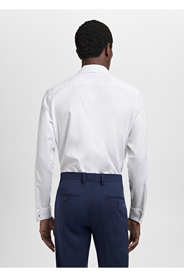 %100 pamuklu slim fit takım gömleği - 4