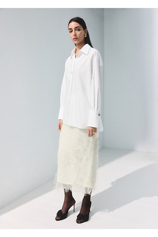 Oversize pamuklu gömlek - 2