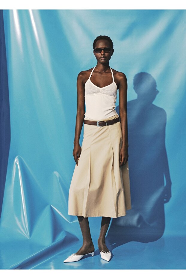 Delikli yaka bluz - 2