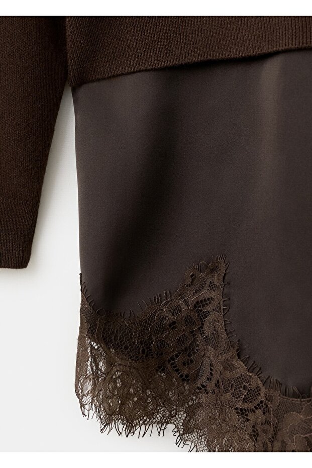 Dantel detaylı kazak - 8