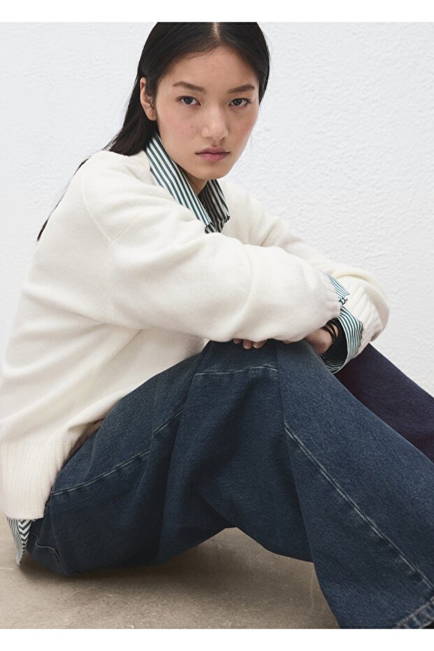 V yaka triko hırka - 7