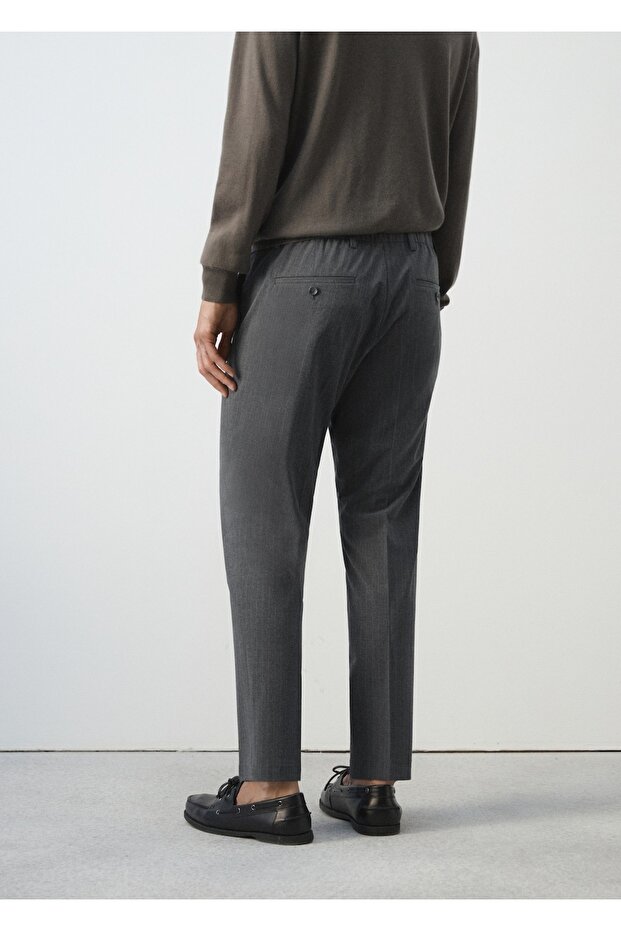 Beli elastik dar kesim pantolon - 4