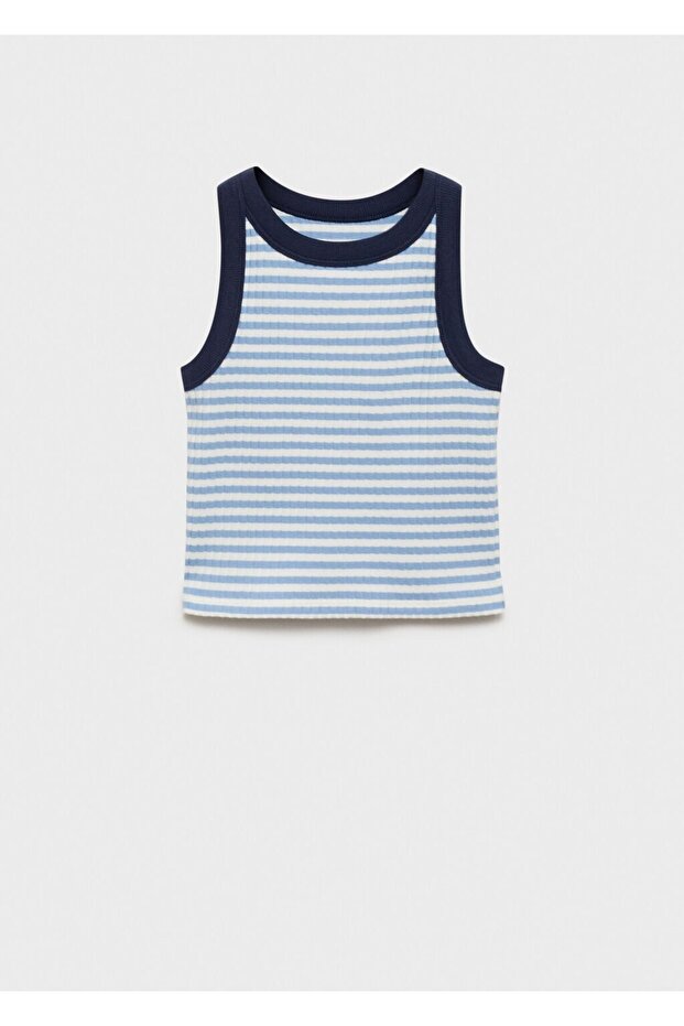 Ριγέ βαμβακερή μπλούζα - 3