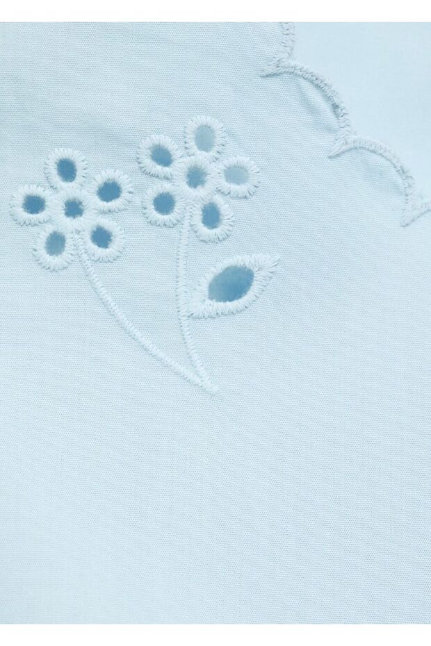 İşlemeli crop bluz - 4