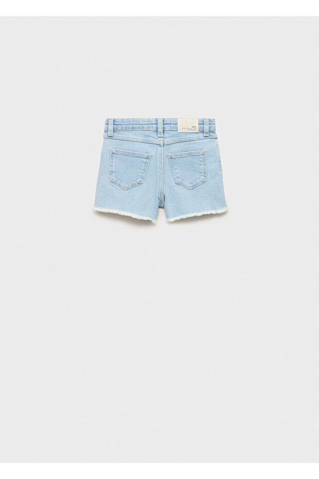 Paçaları dikişsiz denim şort - 2