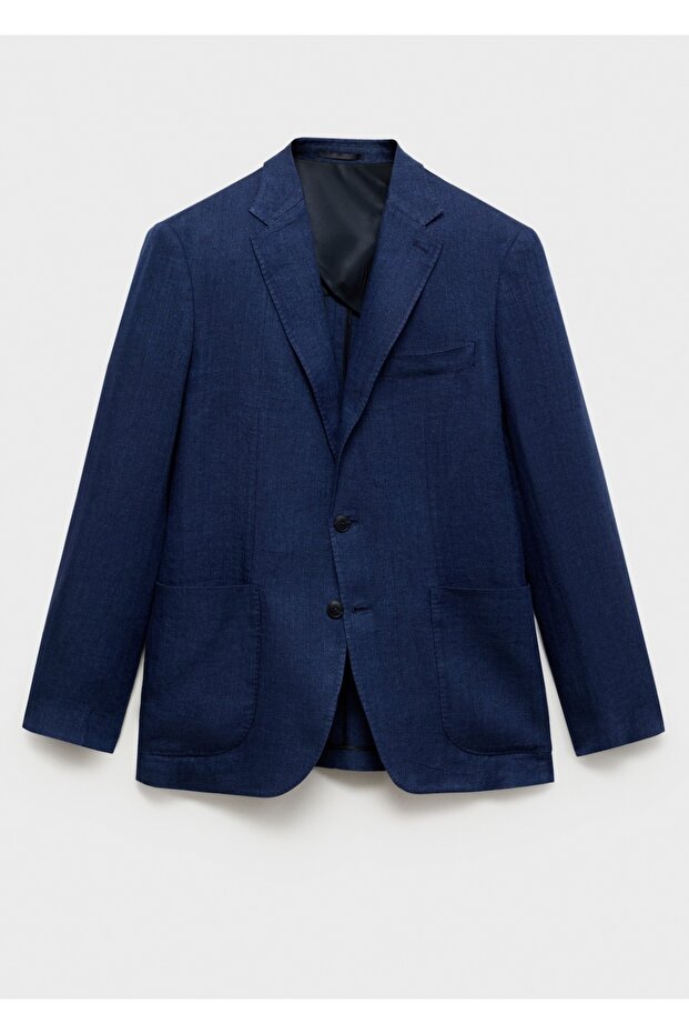%100 keten slim fit Salerno blazer ceket - 3