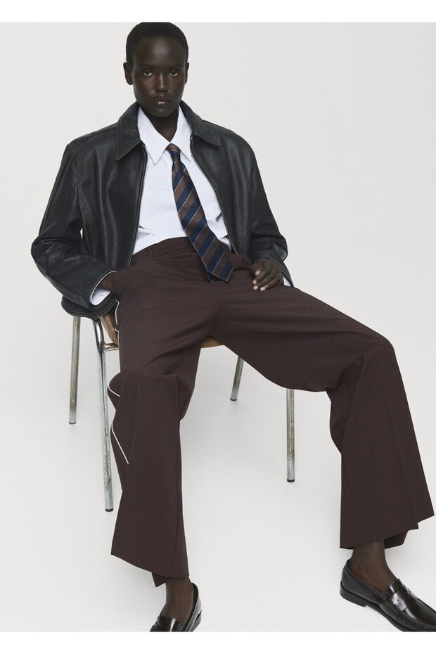 Yandan çizgili pantolon - 7