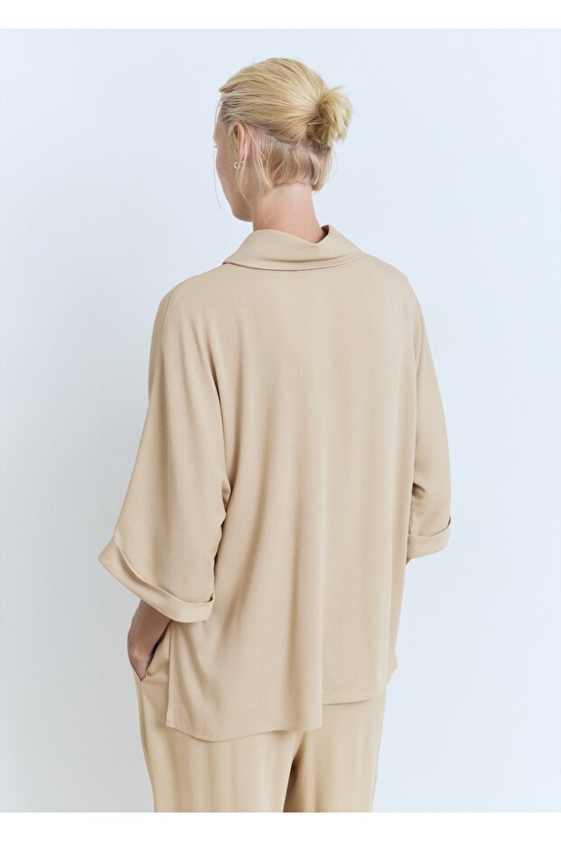 Oversize dökümlü bluz - 4