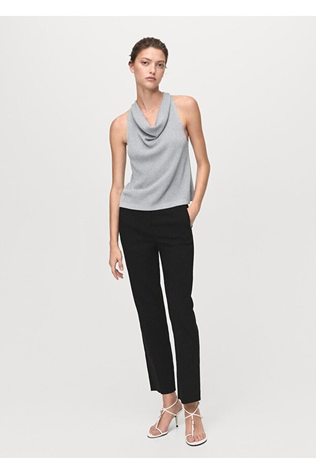 Drape yakalı lureks triko bluz - 2