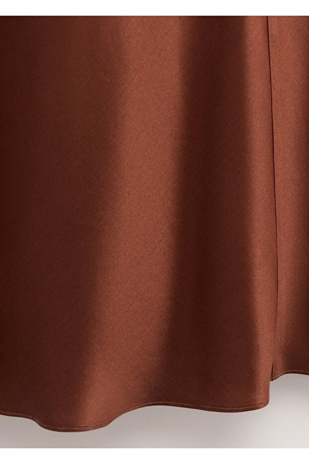 Saten ipek karışımlı elbise - 5