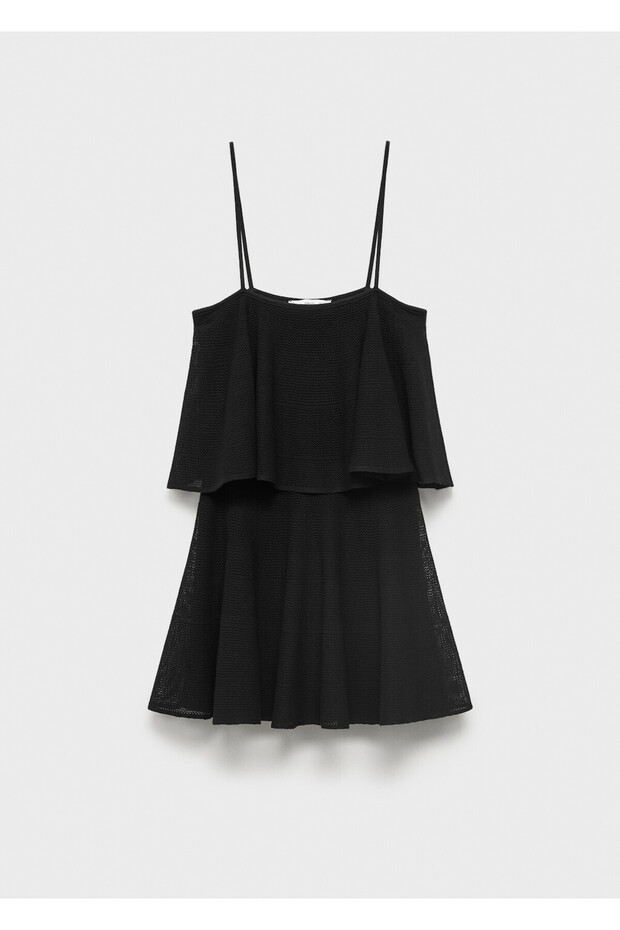 Volanlı triko elbise - 3