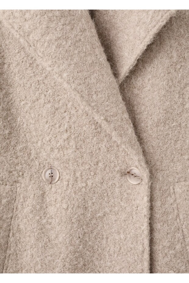 Yakalı buklet palto - 5