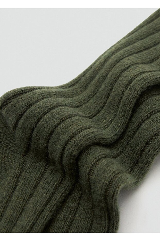 Yün karışımlı fitilli çoraplar - 4